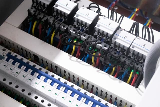 Modern consumer unit with circuit breakers